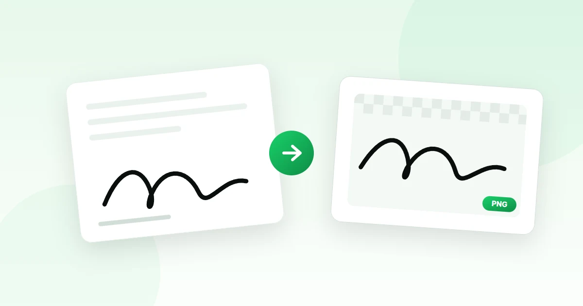 Handschriftliche Unterschrift wird als transparente Datei digitalisiert